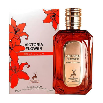 Maison Alhambra Victoria Flower Rosa Lilium Eau de Parfum Spray for Women, 3.4 Ounce -100 ml.