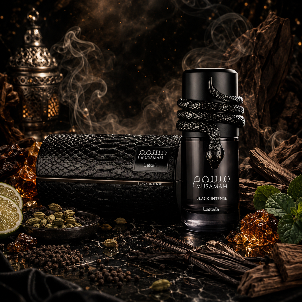 Lattafa Musamam Black Intense Eau De Parfum (100ml) – Bold Woody Aromatic Fragrance for Men