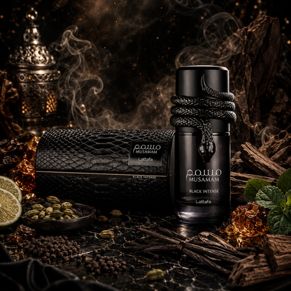 Lattafa Musamam Black Intense Eau De Parfum (100ml) – Bold Woody Aromatic Fragrance for Men