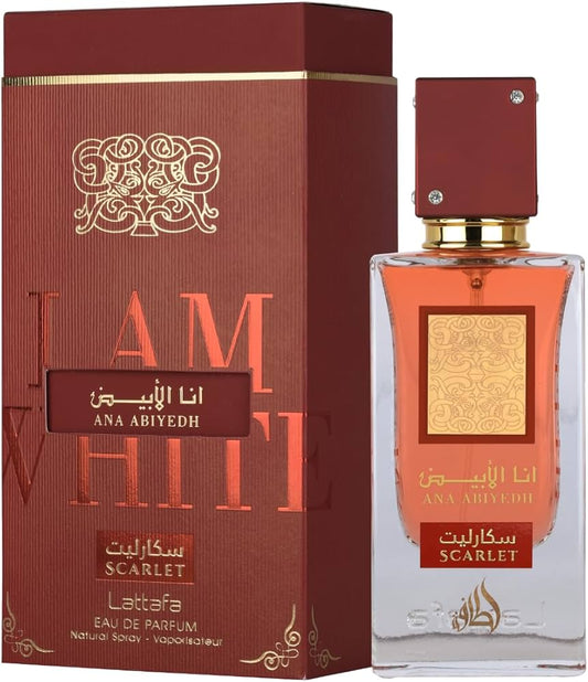 Lattafa Ana Abiyedh Scarlet Eau De Parfum (60ml) – Bold Cherry, Rose & Caramel Gourmand
