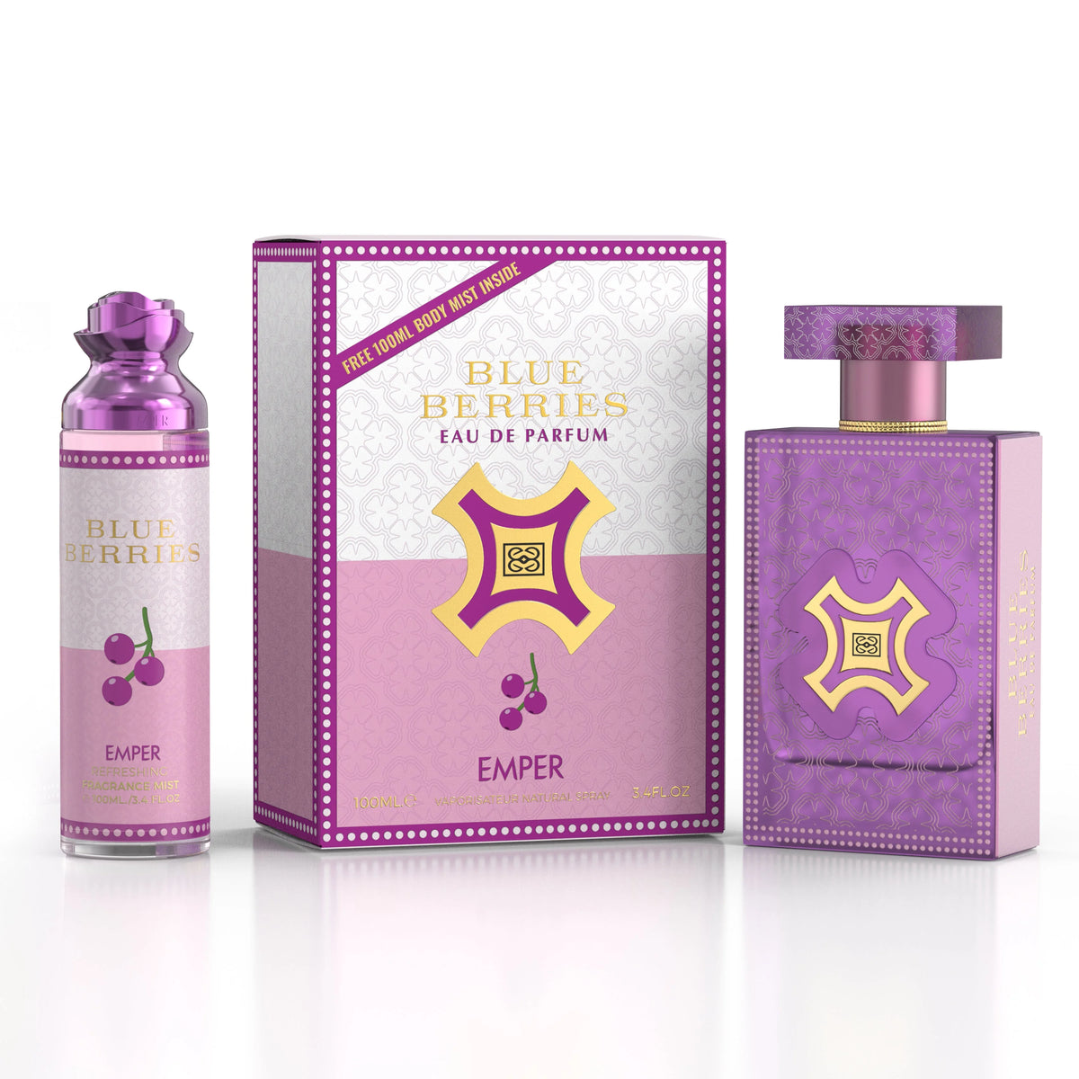 Emper Blue Berries Eau de Parfum | 100ml Fragrance Gift Set for Women