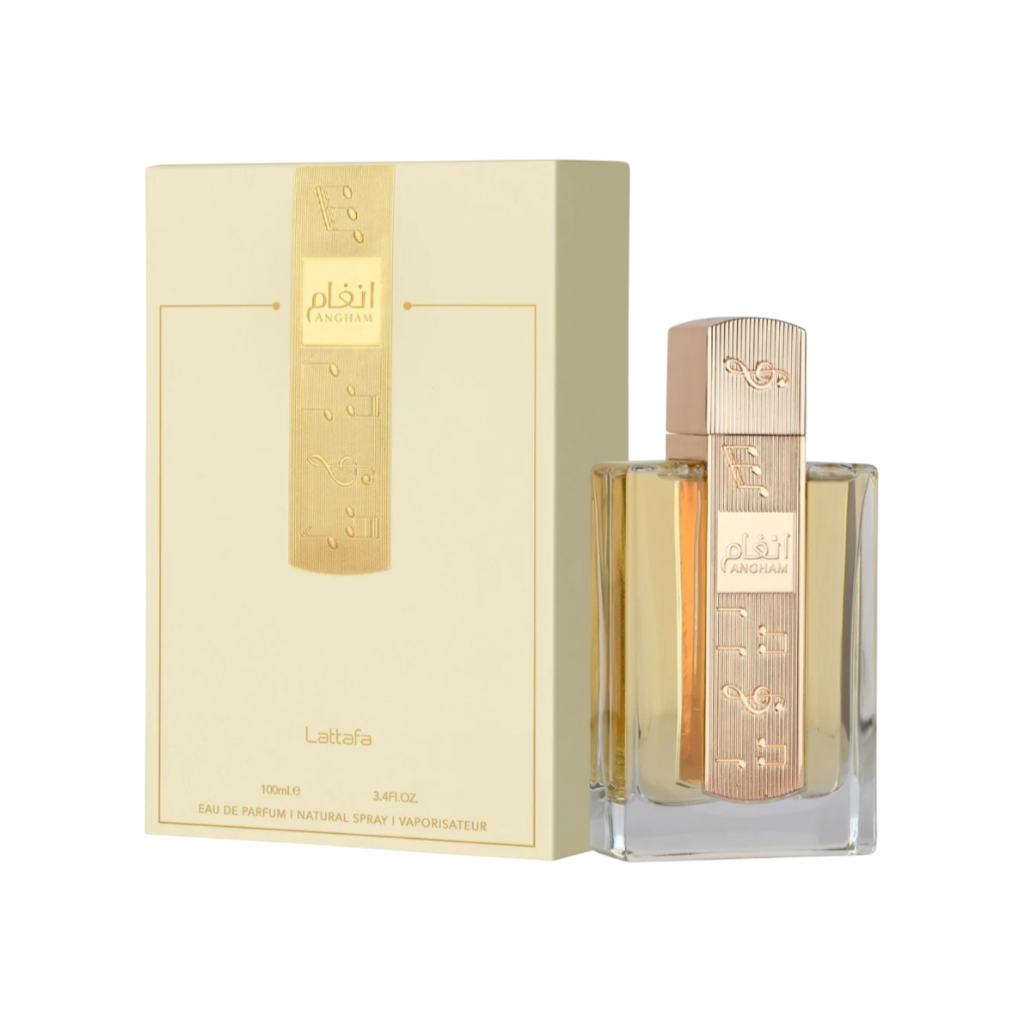 Angham by Lattafa Perfume – Unisex Oriental Vanilla Fragrance (2024) with notes of ginger, vanilla, amber, and musk.