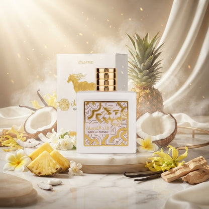 Lattafa Qaed Al Fursan Unlimited Perfume - Creamy Coconut & Tropical Floral Scent | The Signature Perfumes